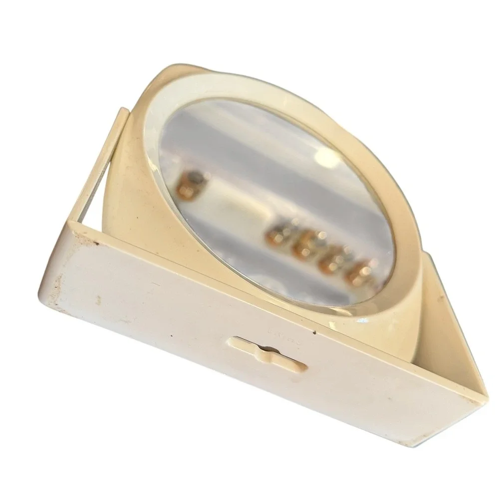 Vintage Cream Swivel Tabletop Vanity Mirror Retro Mid Century Modern Style